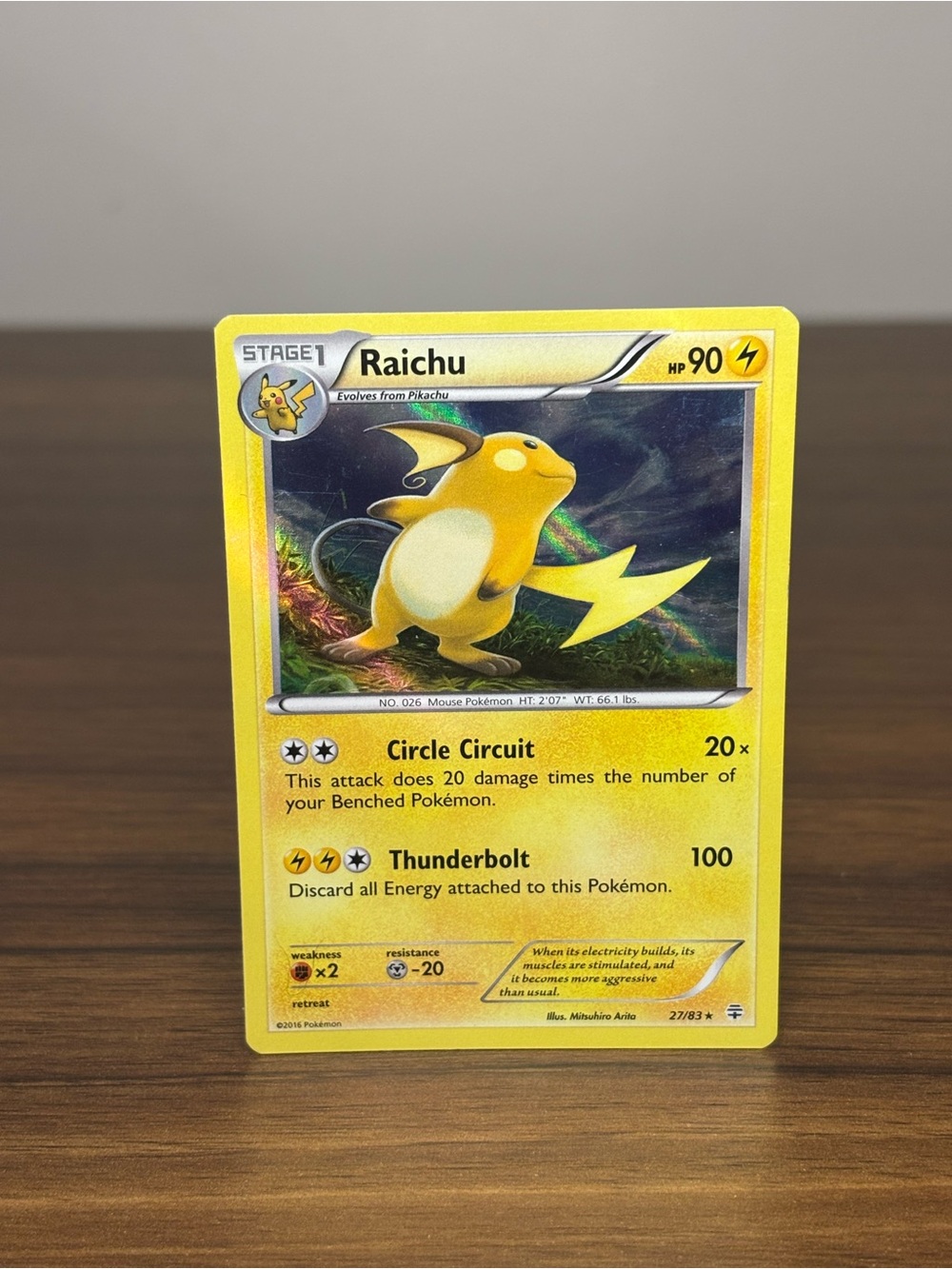 Raichu Pokemon TCG Generations Holo Rare 27/83 Holo Bleed